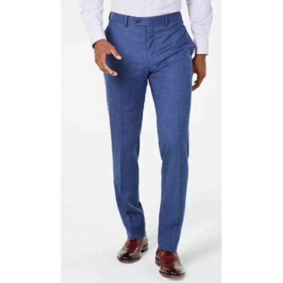 Tallia Men's Orange Slim Fit Blue Melange Suit Pants Size 37 New with Tags - Picture 3 of 7